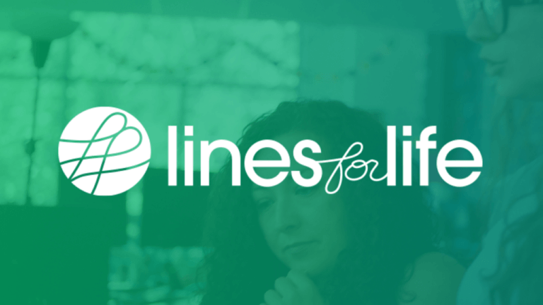 Lines for Life Logo over image of training exercise